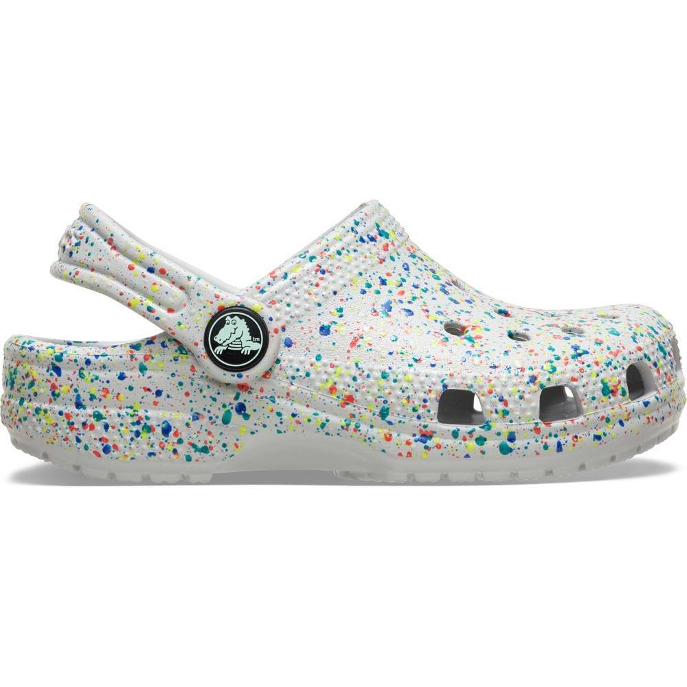 Sandália Crocs Classic Glow Paint Splatter Clog K Atmosphere/Multi