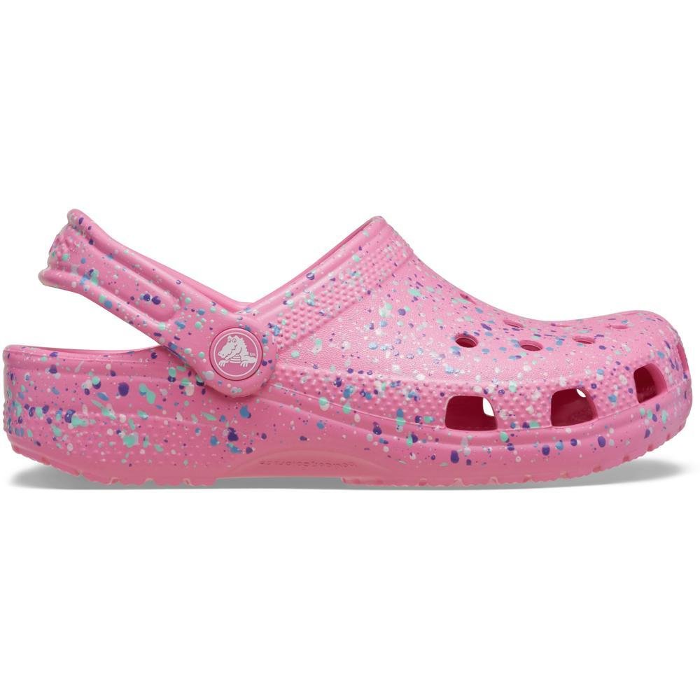 Sandália Crocs Classic Paint Splatter Clog T PINK LEMONADE/MULTI