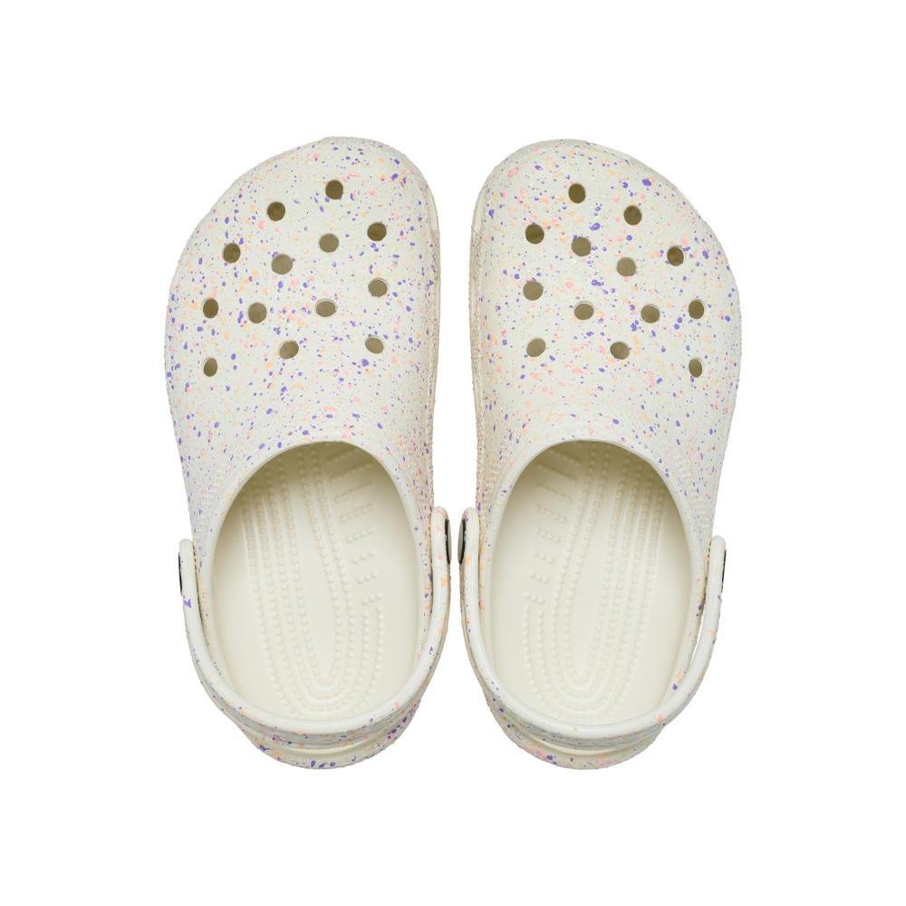 Sandália Crocs Classic Glow Paint Splatter Clog K Summit White/Multi Branco 5