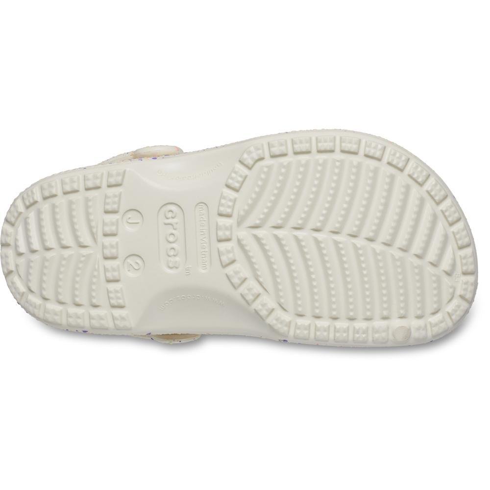 Sandália Crocs Classic Glow Paint Splatter Clog K Summit White/Multi Branco 6