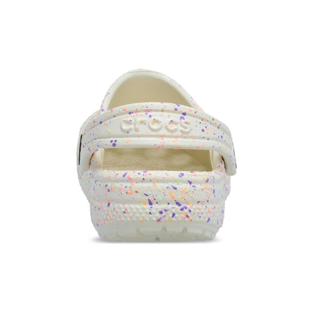 Sandália Crocs Classic Glow Paint Splatter Clog K Summit White/Multi Branco 7