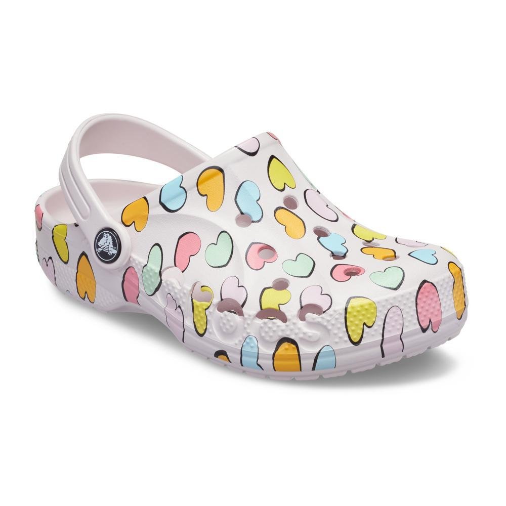 Sandalia Crocs Baya Seasonal Printed Clog K BARELY PINK Branco 2
