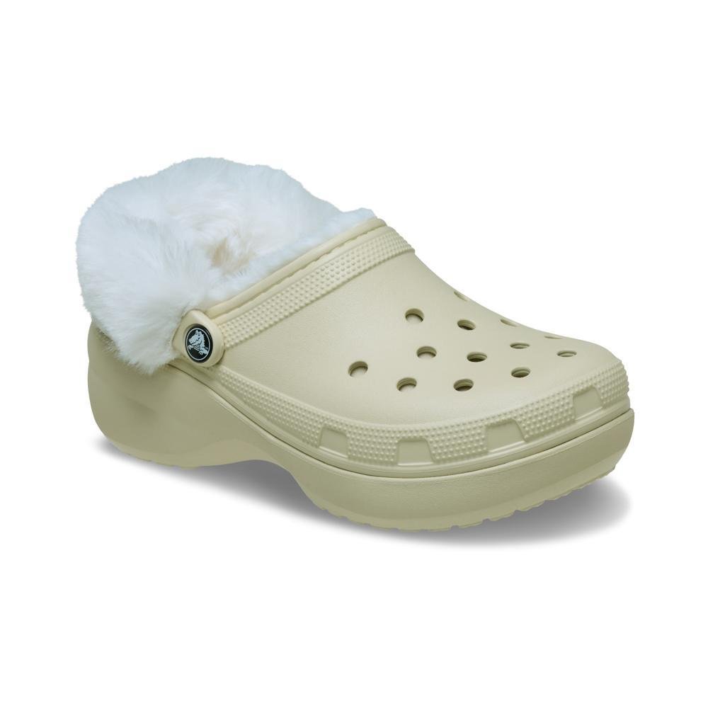 Sandália Crocs Classic Platform Fuzz Lined Clog BONE Bone 2