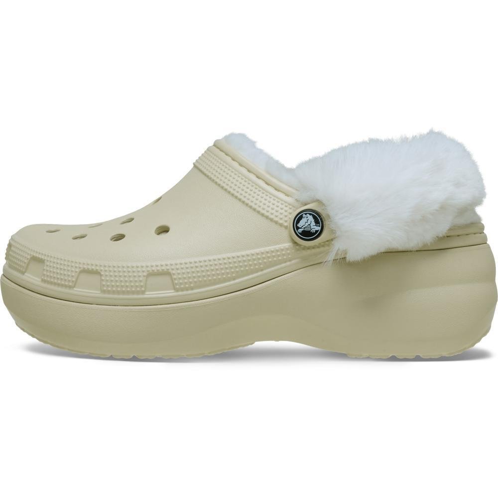 Sandália Crocs Classic Platform Fuzz Lined Clog BONE Bone 3