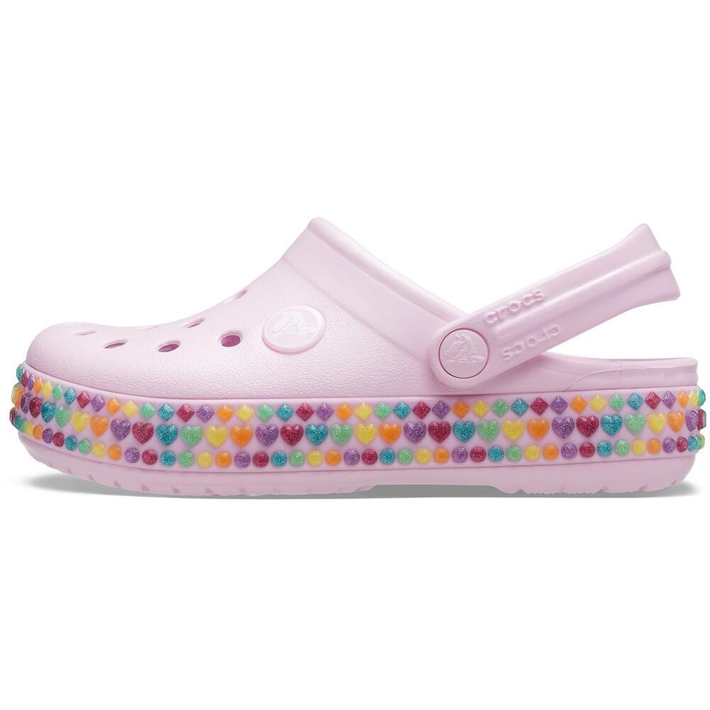 Sandália crocs crocband gem band clog infantil ballerina pink Rosa 3