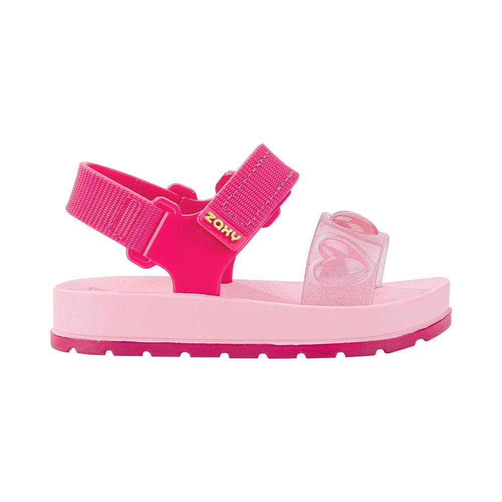 Sandália Zaxynina Kids Love Glitter Menina Infantil Rosa 1