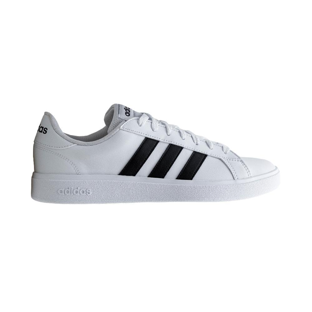 Tênis Casual Branco e Preto Grand Court Base II | Adidas Branco 3
