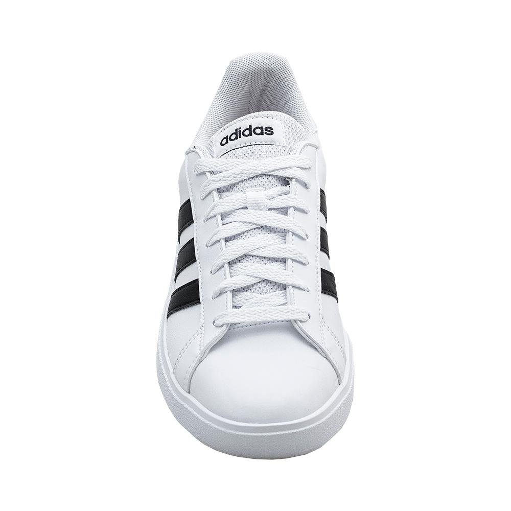 Tênis Casual Branco e Preto Grand Court Base II | Adidas Branco 4