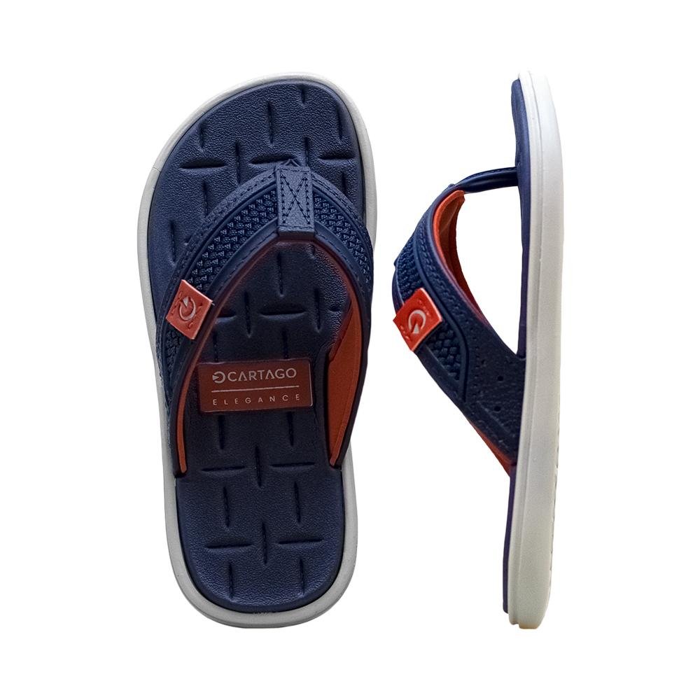 Chinelo de Dedo Cinza, Azul e Telha Kids Malta Elegance | Cartago Azul 2
