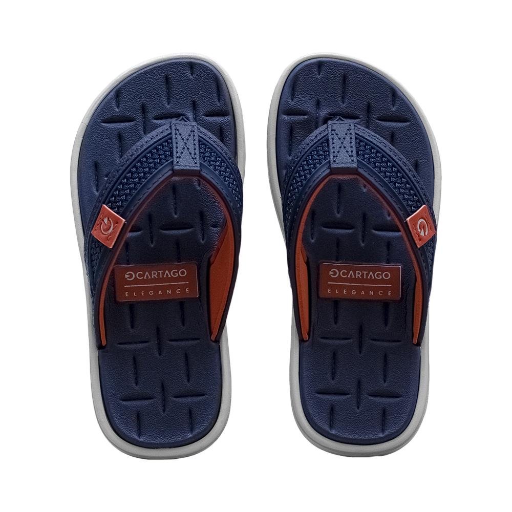Chinelo de Dedo Cinza, Azul e Telha Kids Malta Elegance | Cartago Azul 4