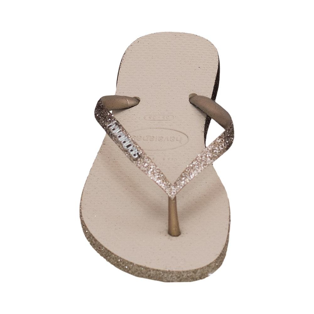 Chinelo Slim Pau Brasil Sparkle Me | Havaianas Bege 1