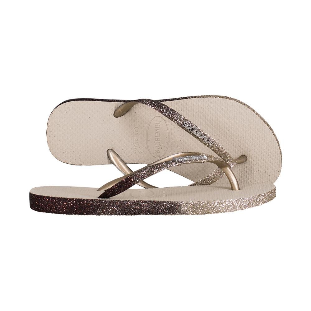 Chinelo Slim Pau Brasil Sparkle Me | Havaianas Bege 3