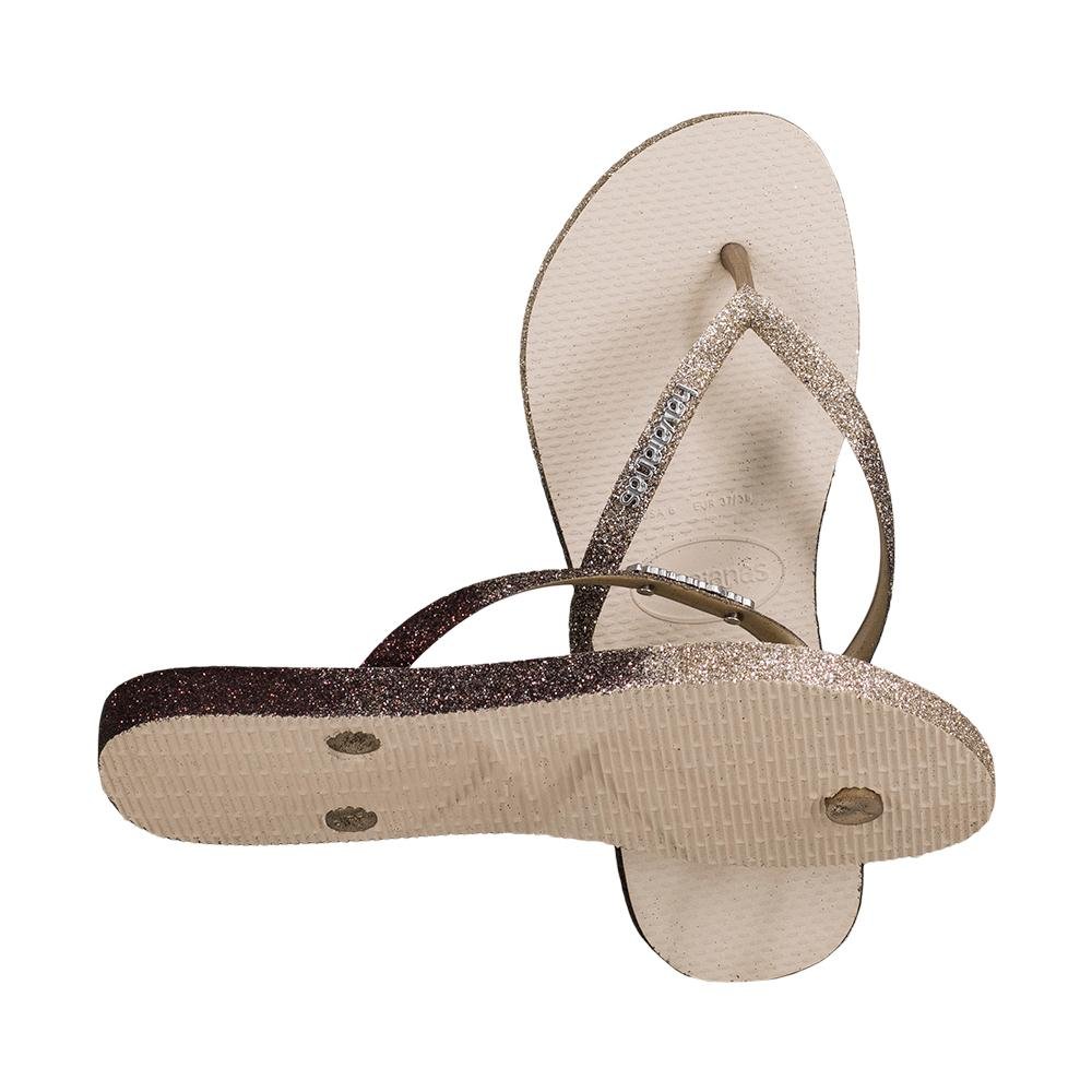 Chinelo Slim Pau Brasil Sparkle Me | Havaianas Bege 4