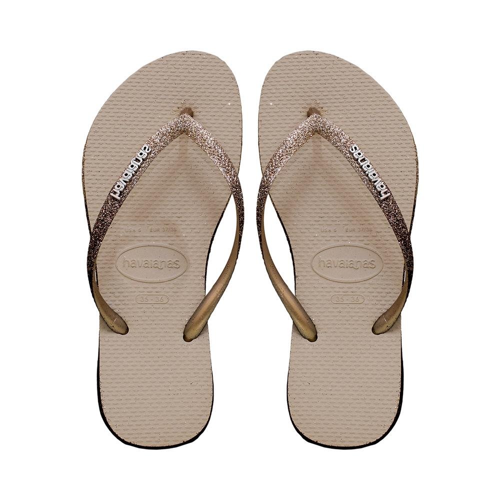 Chinelo Slim Pau Brasil Sparkle Me | Havaianas Bege 8