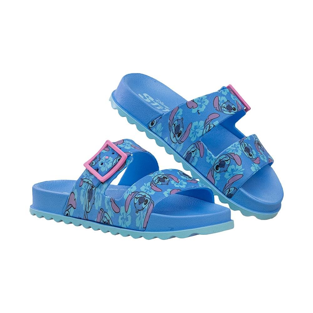 Sandália Azul e Rosa Kids Duas Tiras Fivela | Stitch Azul 5
