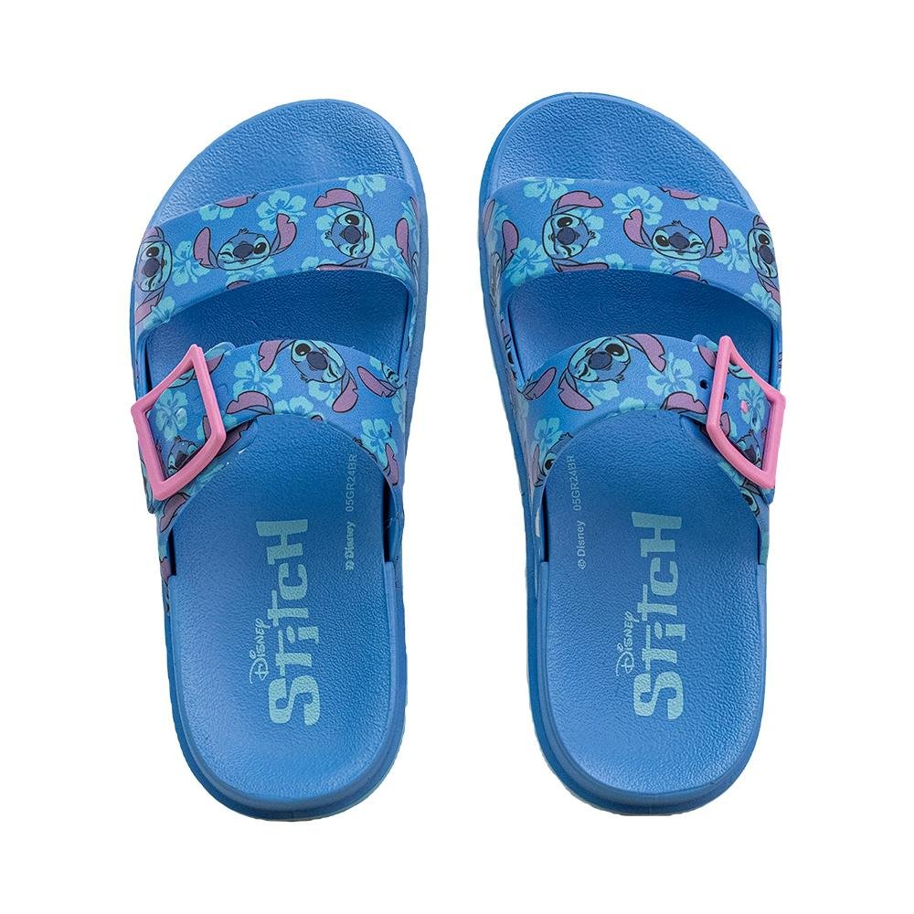 Sandália Azul e Rosa Kids Duas Tiras Fivela | Stitch Azul 6