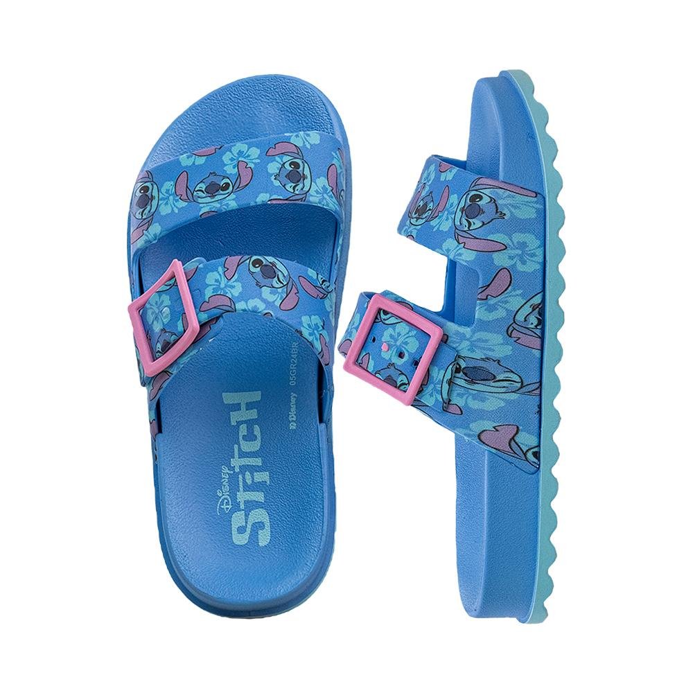 Sandália Azul e Rosa Kids Duas Tiras Fivela | Stitch Azul 7