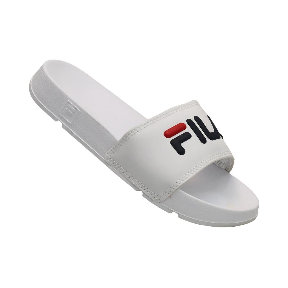 Slide Preto, Branco e Vermelho Sleek | Fila Branco 7