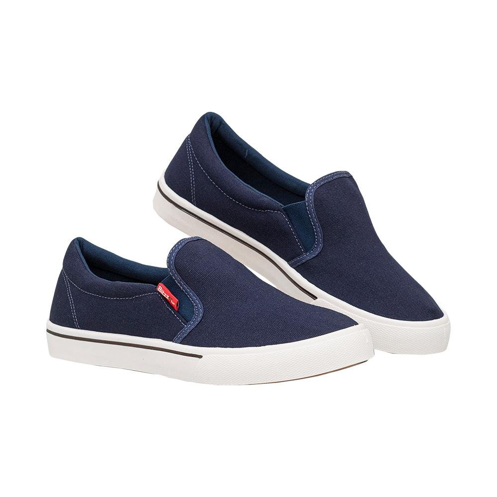 Slip On Preto Costura Aparente | Freeland Azul 1