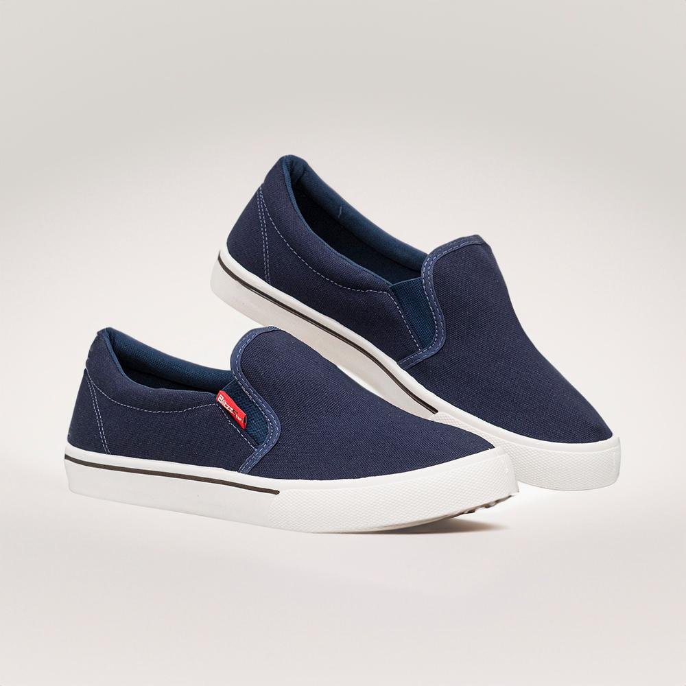 Slip On Preto Costura Aparente | Freeland Azul 6