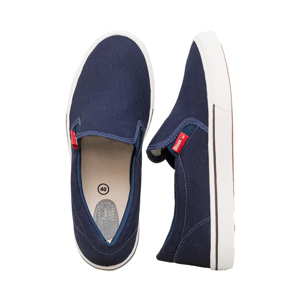 Slip On Preto Costura Aparente | Freeland Azul 8