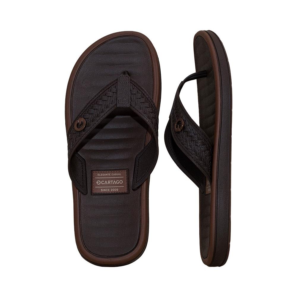 Chinelo de Dedo Marrom Elegante Casual | Cartago Marrom 5