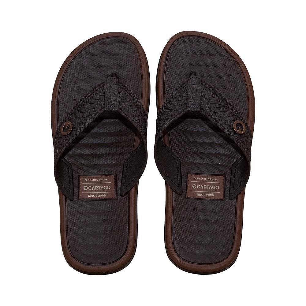Chinelo de Dedo Marrom Elegante Casual | Cartago Marrom 6