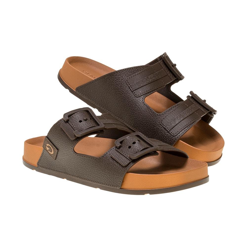 Chinelo Slide Bege e Marrom Milão II | Cartago Marrom 2