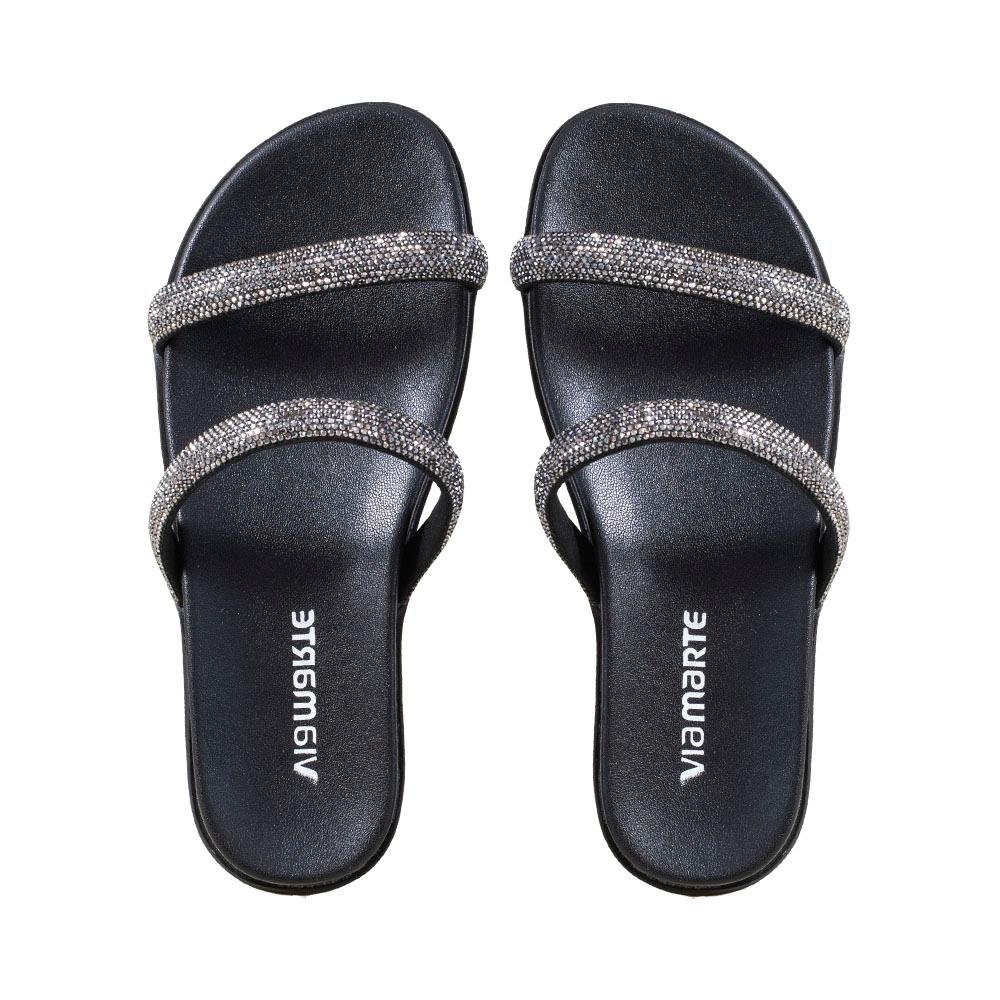 Papete Rouge Duas Tiras Strass | Via MarteINO 23-17218-VIA ROUGE Preto 5