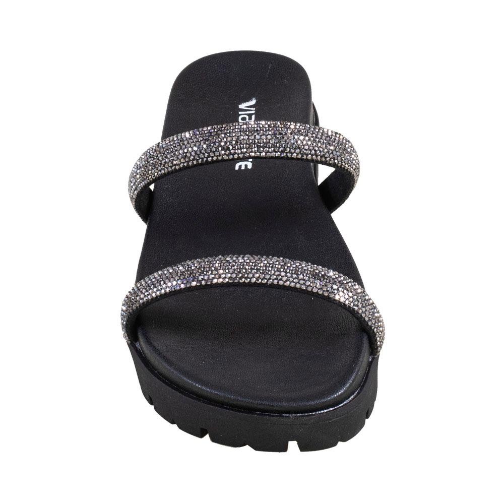 Papete Rouge Duas Tiras Strass | Via MarteINO 23-17218-VIA ROUGE Preto 1