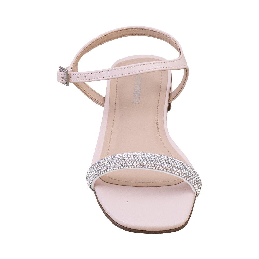 Sandália Macadâmia Tira Strass Salto Baixo | Via Marte Bege 6