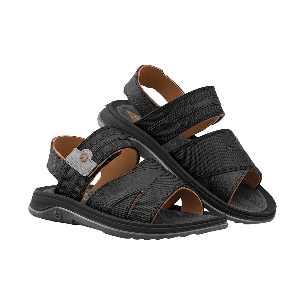 Sandália Cinza, Preto e Castor Santorini VII Regulagem Velcro | Cartago Preto 7