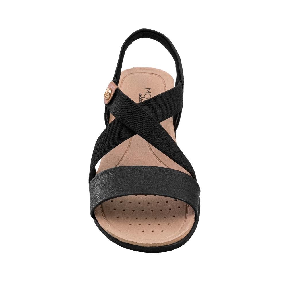 Sandália Nude Ouro Rosado Tiras Conforto | Modare Preto 4