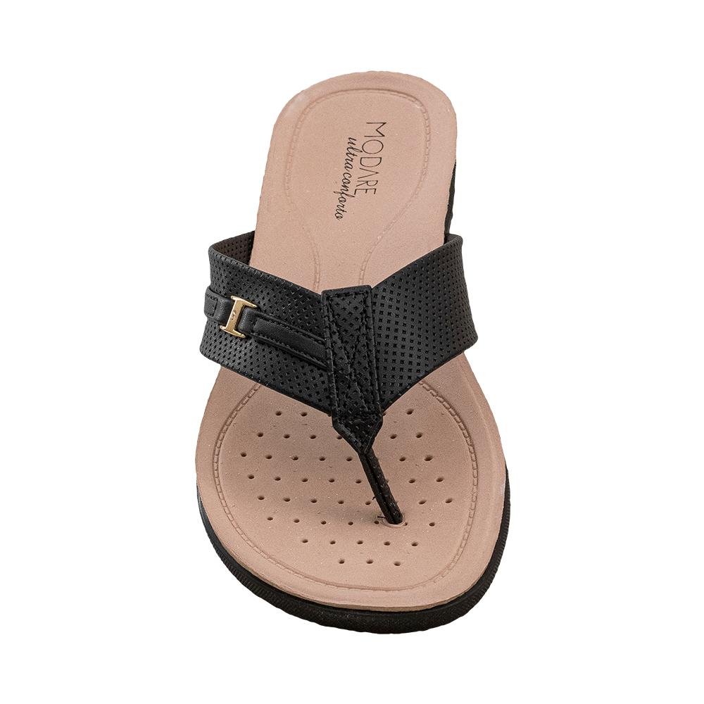 Sandália Preto Tira Entre Dedos Texturizada Fivela | Modare Preto 3