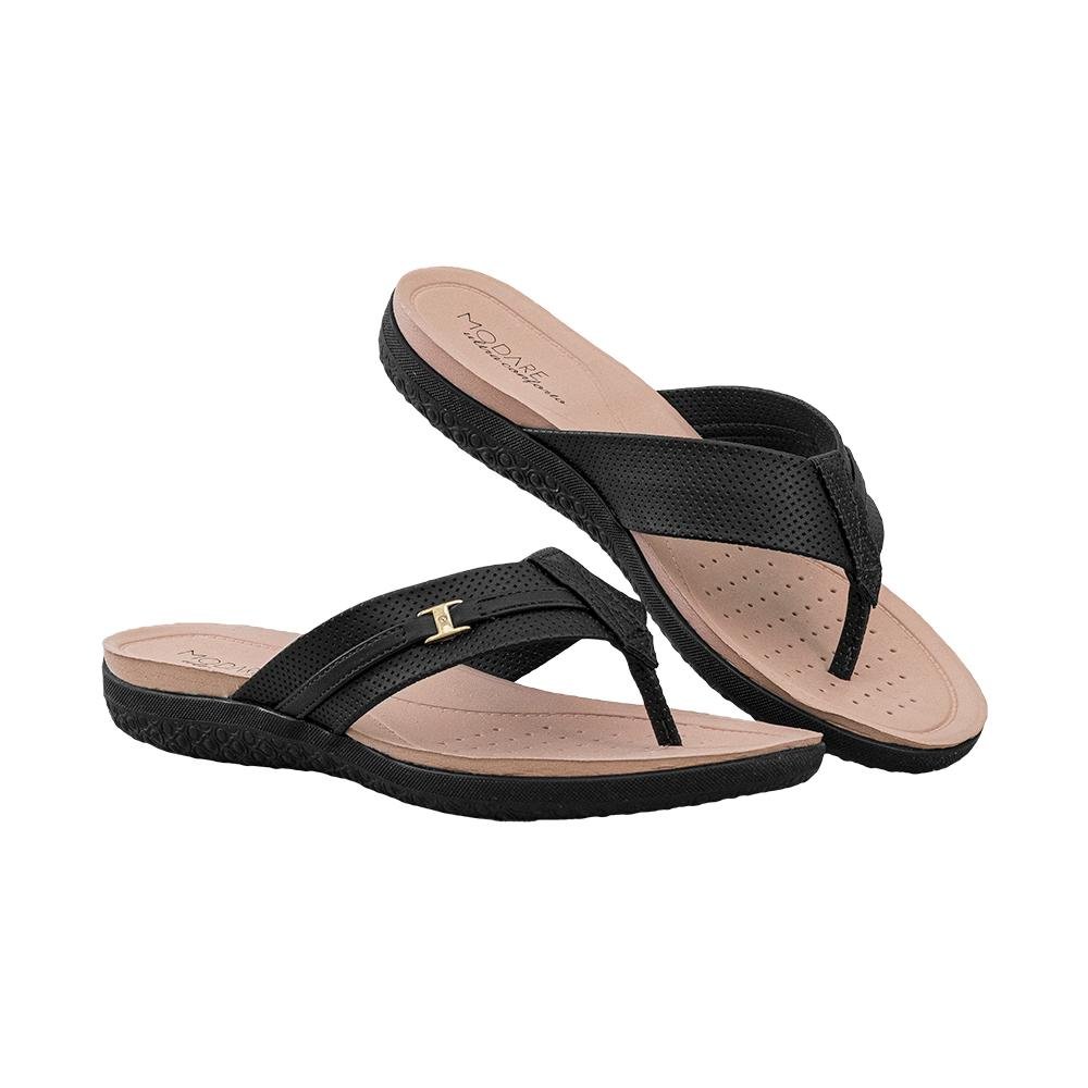 Sandália Preto Tira Entre Dedos Texturizada Fivela | Modare Preto 8