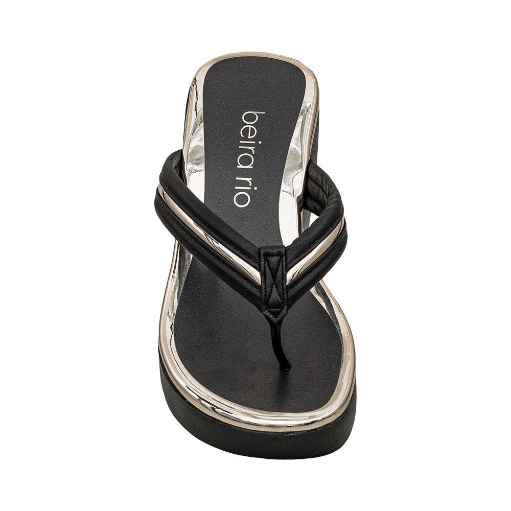 Tamanco Plataforma Nude e Ouro Rosado Borda Metalizada | Beira Rio Preto 5