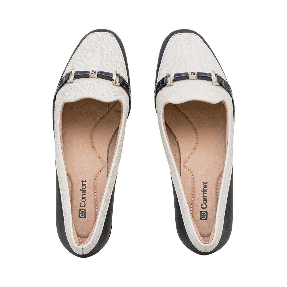 Sapato Navy Pingente Metalizado Salto Anabela | Comfort Azul 3