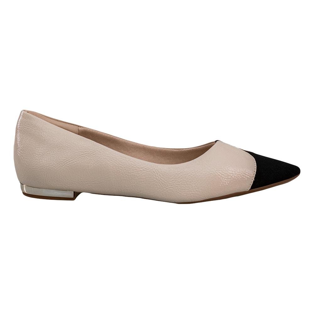 Sapatilha Creme e Preto Detalhe Frontal | Comfort Bege 6