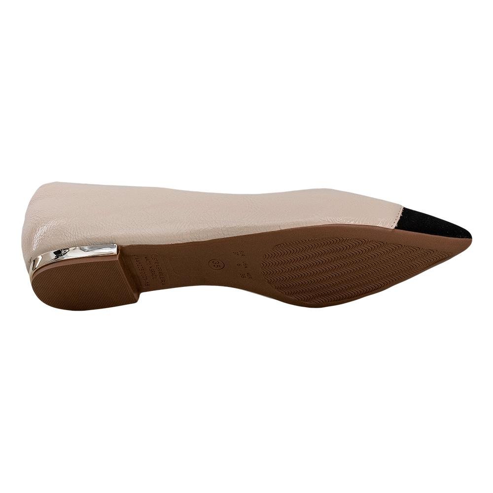 Sapatilha Creme e Preto Detalhe Frontal | Comfort Bege 8