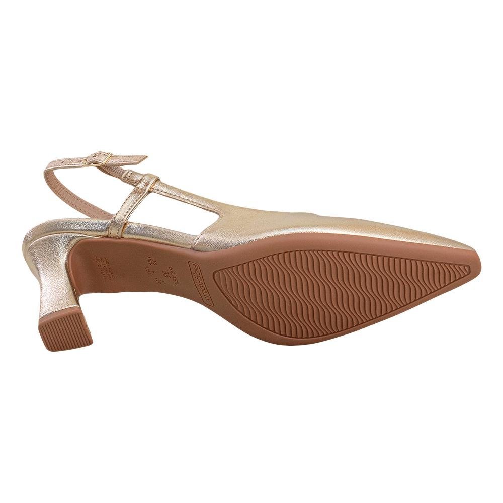 Scarpin Preto Fechamento Regulável | Comfort Dourado 4