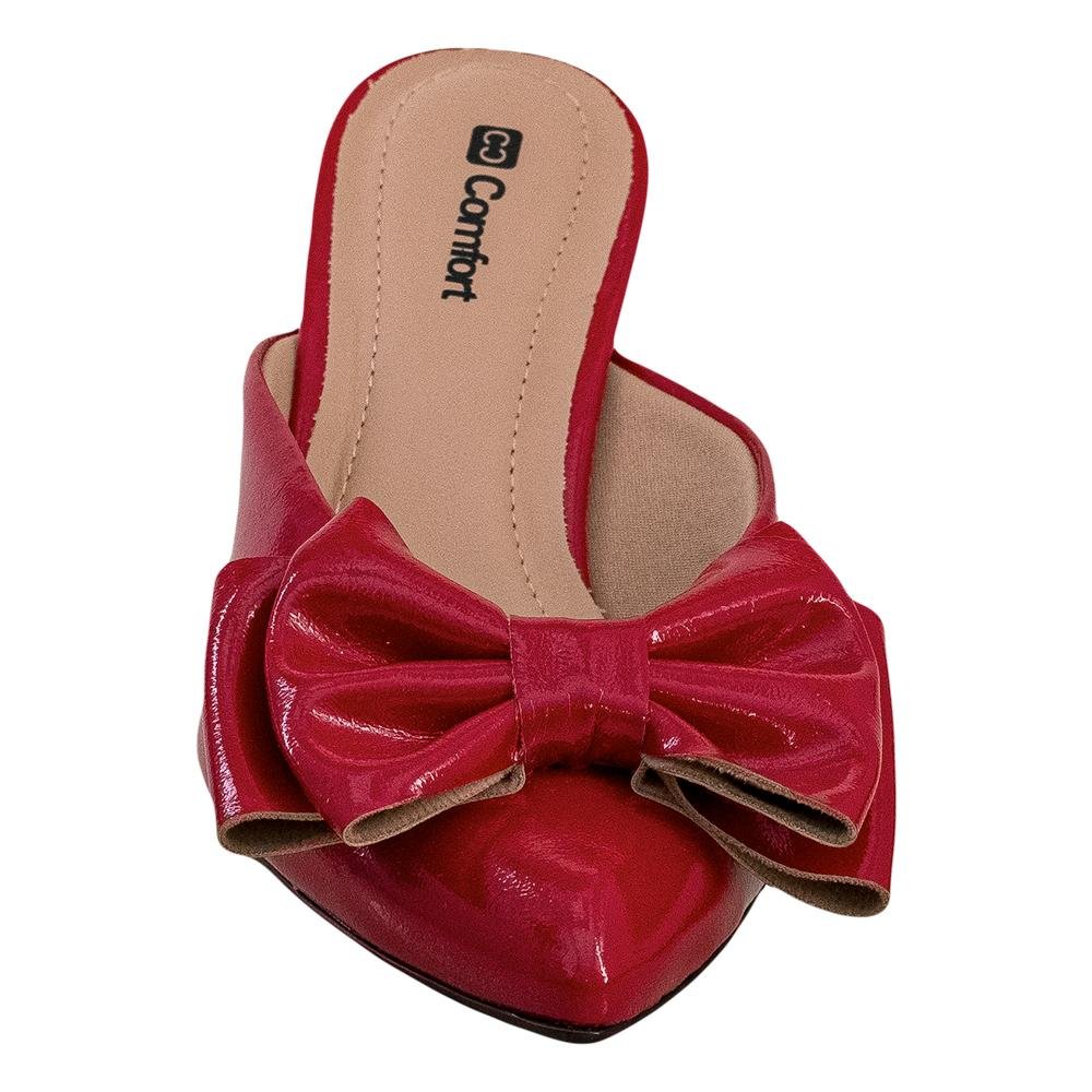 Mule Hibisco Verniz Laço | Comfort Vermelho 2