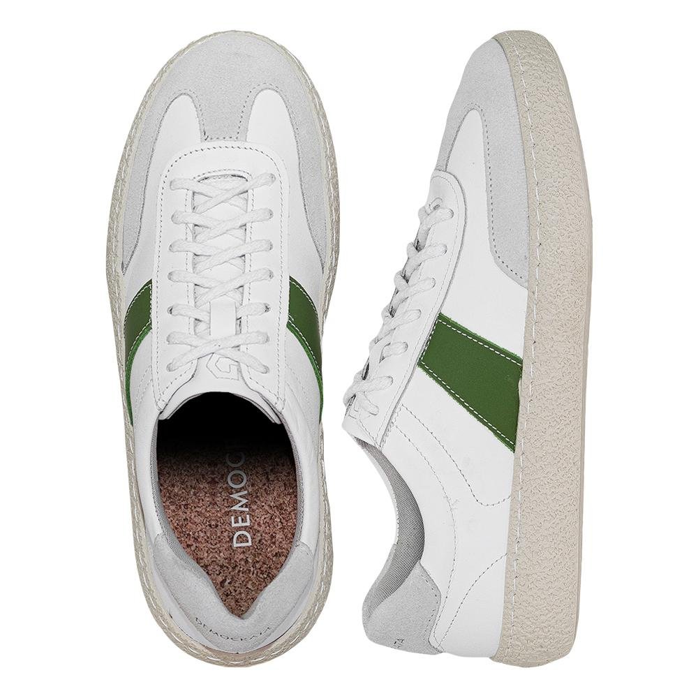 Sapatênis Branco e Verde Entressola Texturizada | Democrata Branco 3