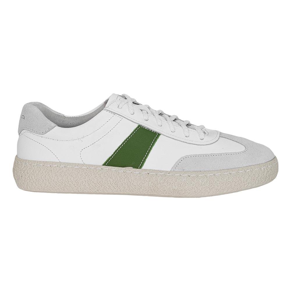 Sapatênis Branco e Verde Entressola Texturizada | Democrata Branco 5