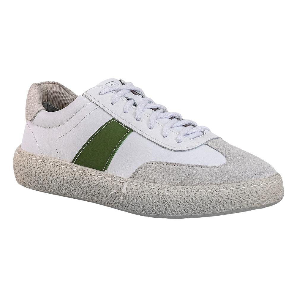 Sapatênis Branco e Verde Entressola Texturizada Democrata Branco 2