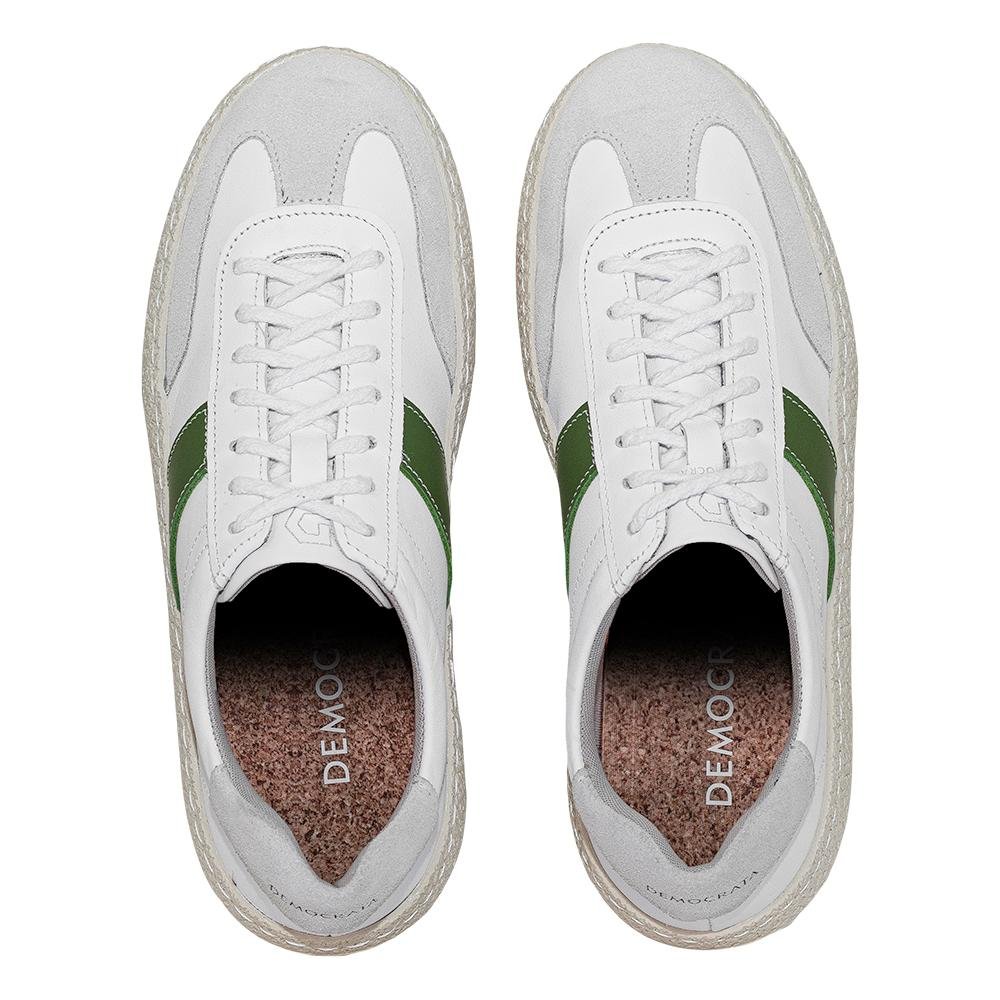 Sapatênis Branco e Verde Entressola Texturizada Democrata Branco 9