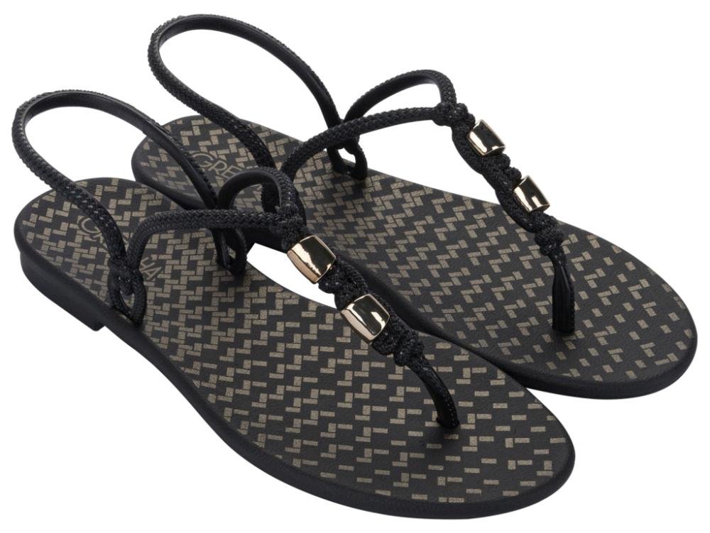 Sandália Preto Tiras Trançadas | Grendha Preto 2