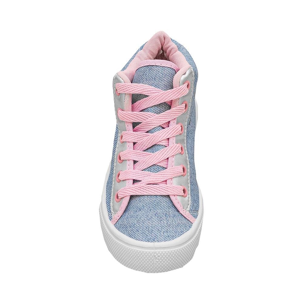 Tênis Cano Alto Kids Jeans Claro Love | Blitz Jeans Claro 8