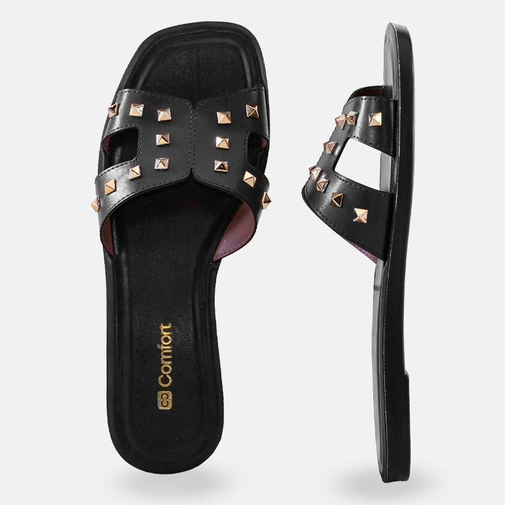 Rasteira Tachas Metalizadas Combat Preto 3