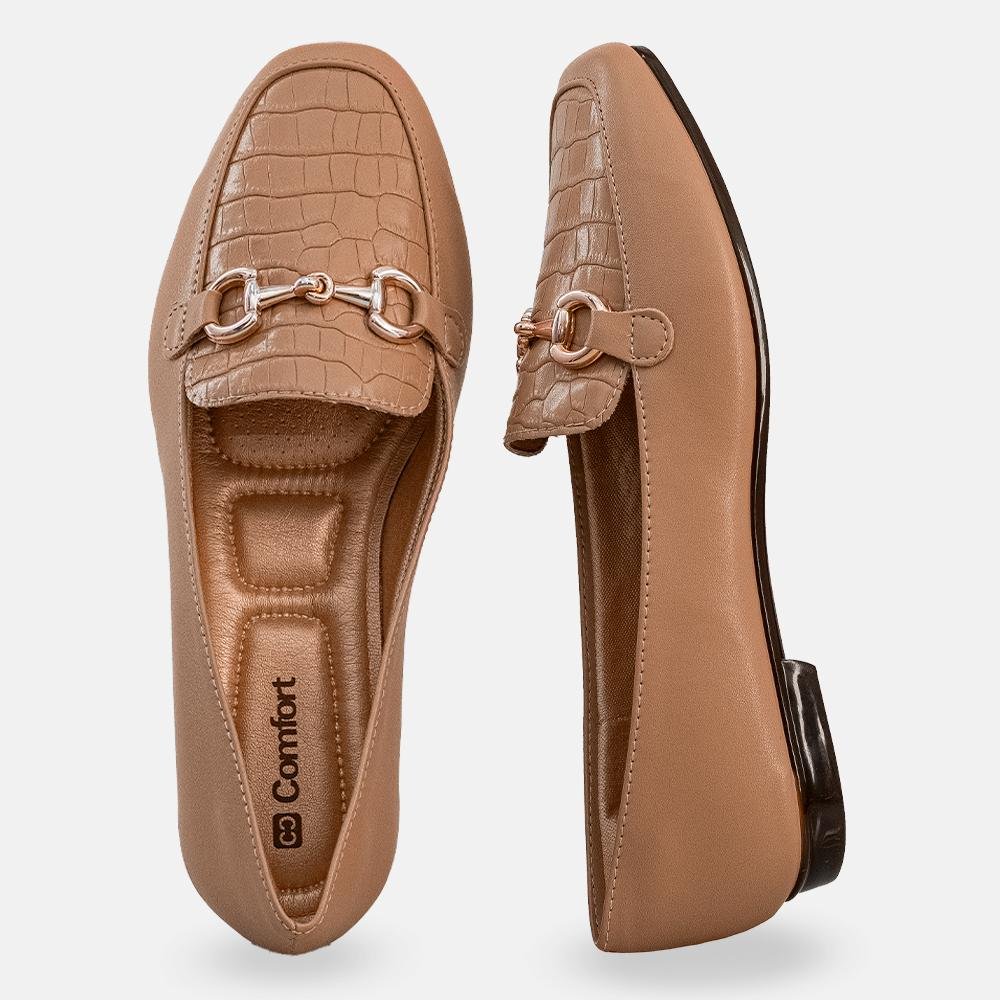 Mocassim Duas Texturas Antique Marrom 3