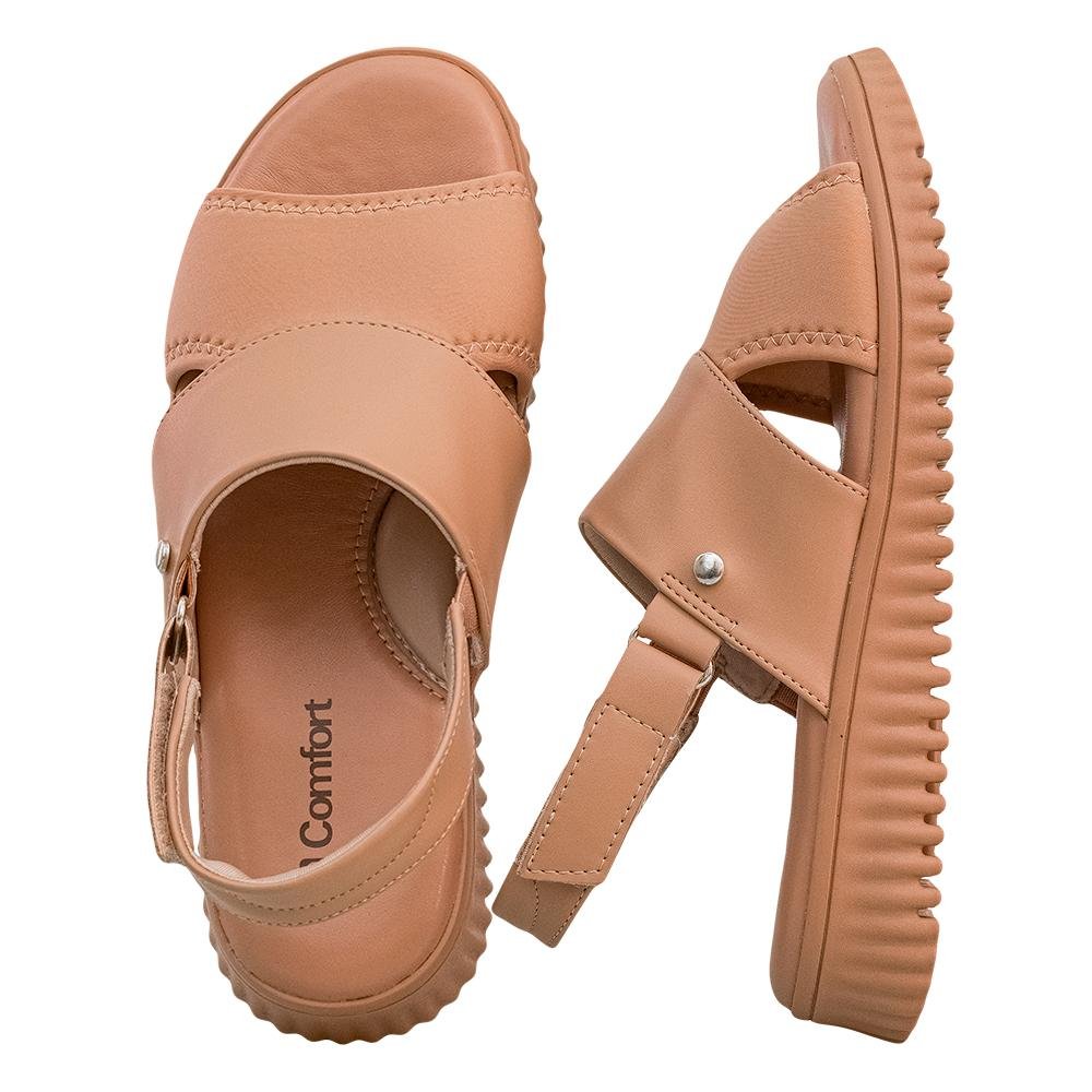 Sandália Tiras Largas Solado Tratorado Preta Nude 3